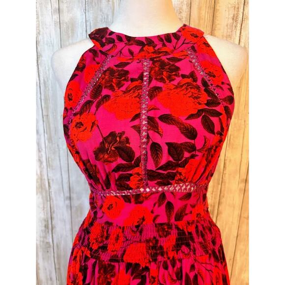 Able The Label by Anthropologie Floral Halter Backless Maxi Dress Size Small - Picture 3 of 8